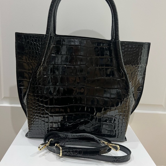 Bevini Croc embossed patent leather bag - Picture 5 of 13